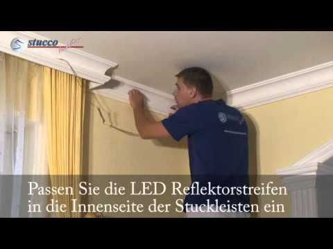 Stuckleisten für indirekte Beleuchtung - Indirekte Beleuchtung Led Reflektrostreifen montieren