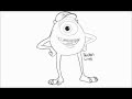 how to draw mike wazowski