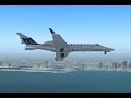 FS2004. Takeoff and landing from runway 18 at Chicago Meigs Feild / KCGX using a Learjet 45.