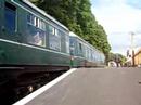 After much effort, the Battery Railcar (BEMU) was commisioned for use as hauled air-braked stock during June 2008, with Andrew Barclay No. 415 providing haulage. Here we see one working leaving the station at Milton of Crathes on 15th June.  D2134 did not run on this day as it is not fitted with train air brakes, and hence cannot haul the BEMU by itself.