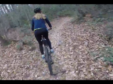 Womans Mountain Biking at Allaire State Park Tiger Woods Trail Female Girl Bike