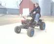 Popping a wheelie on new lawn mower