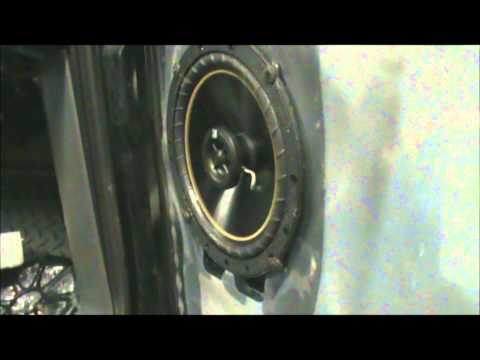 2005 GMC REG. CAB SPEAKERS INSTALL 6.5 KICKERS AND 4X6 QPOWERS REAR CAR AUDIO