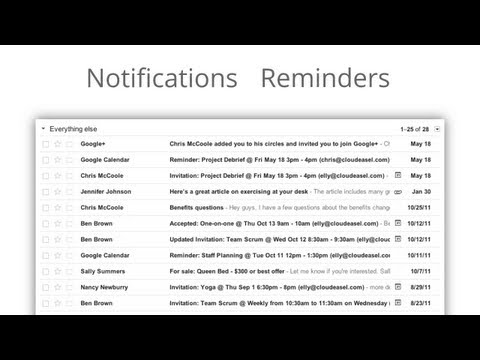 notifications - Calendar uses email notifications to let you know of changes to an event. You can also setup pop-up and email reminders for you upcoming events. In this vide...