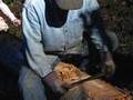 Peeling Logs for Idaho Mountain Home - 2