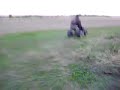 Ride along on racing mower