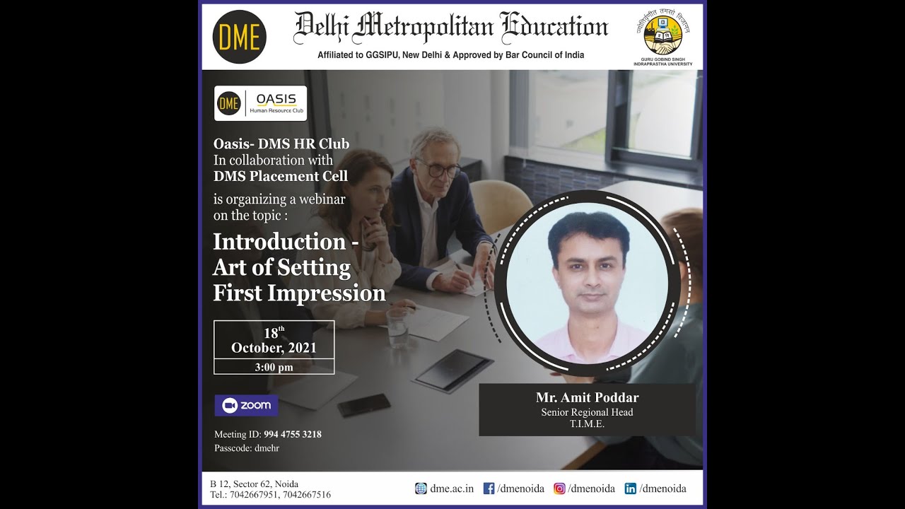 Oasis- DMS HR Club in Collaboration With DMS Placement Cell Organised a Session