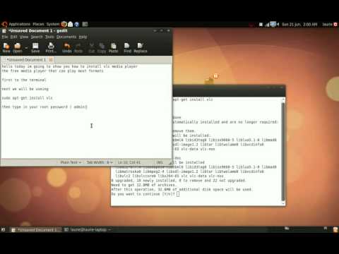 video tutorial on how to install vlc media player in ubuntu,linux