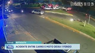 Botucatu: acidente entre carro e moto deixa 1 ferido