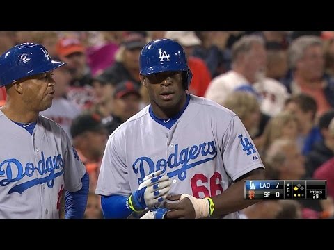 6th - 7/25/14: Yasiel Puig hits his third triple of the game to bring in Dee Gordon and extend the Dodgers' lead to 7-0 in the 6th Check out http://m.mlb.com/video for our full archive of videos,...