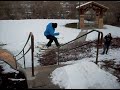 Snowboarding Handrail Front Bluntslide switch out - Javan Padilla