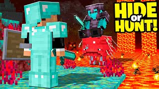 Minecraft HUNTING players in the NETHER! (Hide Or Hunt #2)