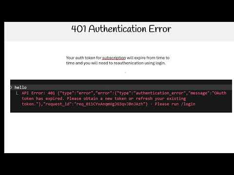 Claude Code Essentials - Authentication Error