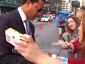 Terrence Howard - Signing Autographs at David Letterman