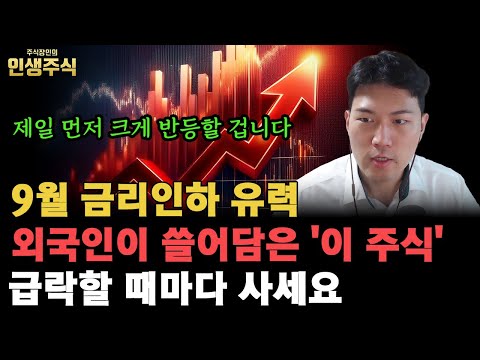 9월 금리인하 유력, 외국인이 쓸어 담은 '이 주식' 급락할 때마다 사세요. 제일 먼저 크게 반등할 겁니다 [인생주식]