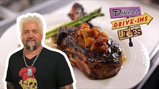 Guy Fieri Eats Bourbon Barbecue Pork Chops | Diners, Drive-Ins and Dives