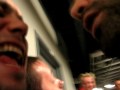 Footage of a real fight, backstage at a wrestling show.