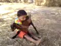 Aayush plying with goat