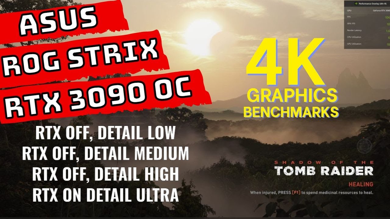 Shadow of the Tomb Raider RTX 3090 Benchmarks | 4K Resolution | [ASUS ROG STRIX RTX 3090 OC]