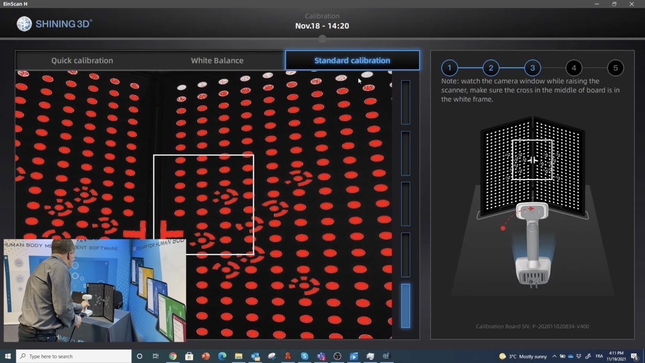 Calibración estándar del escáner EinScan H