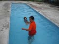 Corgi tail as rudder and corgi u turn in pool