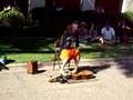 Mark Goffeney plays guitar with his feet