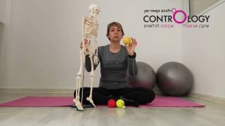 עיסוי עצמי עם כדורים לאזור בית חזה, בית השחי וכתף - לשיפור יציבה ותיקון סיבוב פנימה של הכתפיים