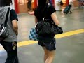 Entering a train station in Japan