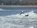 Dad on the wave ski, UCSB Campus Point, 2009