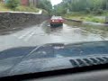 Isuzu Trooper wading Stavely works near clock tower
