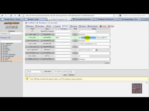 how to set md5 password in phpmyadmin