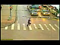 EXTRA footage Amazing footage of man nearly being killed