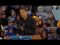 Barack Obama rallies crowd in 39 degree rain at Widener, PA one week before the election - part 6
