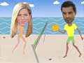 jennifer aniston & paul sculfor at the beach