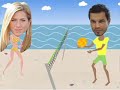 jennifer aniston & paul sculfor at the beach