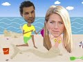 jennifer aniston & paul sculfor at the beach