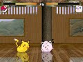 it's a pokemon battle! pikachu vs jigglypuff! let the match begin!

notes: i control pikachu here, he's a 2 button type character. and in case you were wondering, no, this stage didn't have music. i just had another site opened and it's music was being played during the match.