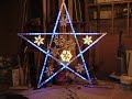 I live in Brisbane California and at Christmas time most folks put up a lighted star on their house. We have hundreds go up around town. I make mine the old fashion way by hand.I cut up lights strings and stuff and refashion them.This is my most recent home made Christmas star.From three nine foot blue LED light ropes.12 Snow Flakes from Target.Constructed on a 6 foot wood frame.It will be placed on the outside of my house during the holidays.http://www.smugmug.com/gallery/2417966#126805874