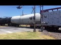 UP 7633, UPY 2639 & UP 5318 (DPU) provide the power for the MFWKC-13, as she makes the Haltom Road crossing of the UP Choctaw Sub.