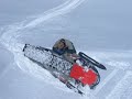 Maine Snowmobile, crashes, flops, broken parts, stuck