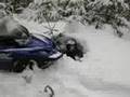 Maine Snowmobile, crashes, flops, broken parts, stuck