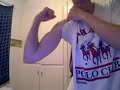natural muscular tall  girl flex