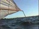 Canoe Sailing, Ocean, rough water, wave splashed rocks