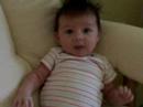 sophia relaxing in the rocking chair