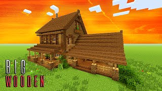 MINECRAFT: How to build big wooden house | Big survival house tutorial | PS3/PS4/XBOX360/MCPE/PC