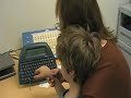 An amazing day!  Our son David was evaluated for FC and chose to type his first message ever to mom!
To the untrained eye it appears the facilitator is guiding David's arm, but I was sitting on David's left side and can assure anyone, this was all David's doing.