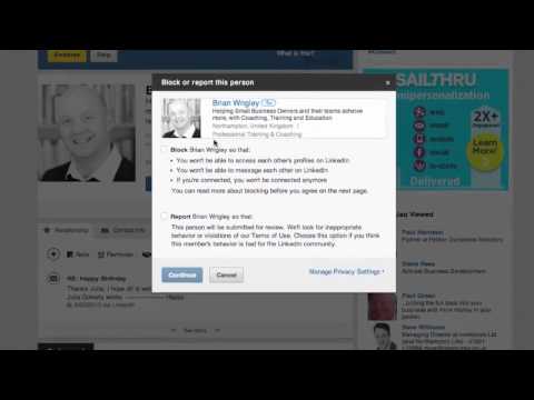 how to block a contact on linkedin