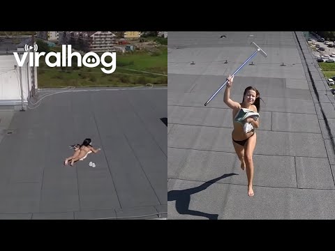 YouTube: mujer casi destruye dron que la grabó en topless