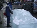 Ice car sculpting