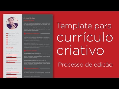 Template para currículo criativo - Processo de edição